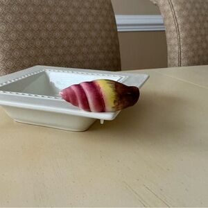 Pink Yellow and Brown Seashell Platter Decoration 🐚